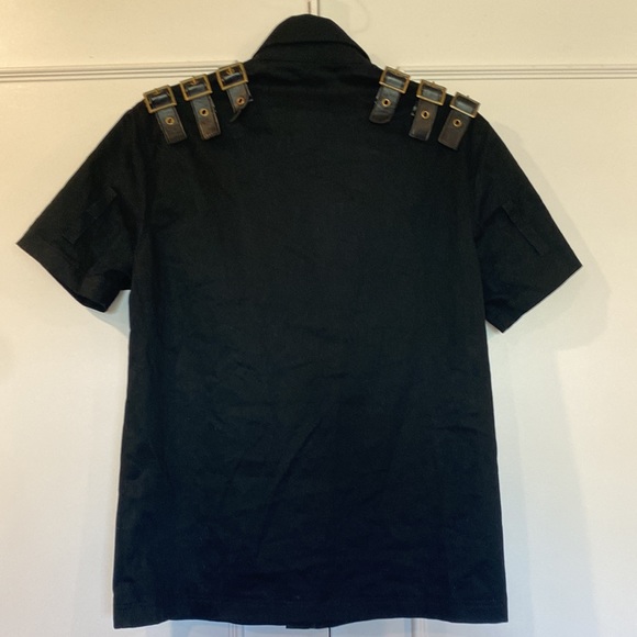 The Dark Attitude Gothic Steampunk Officer Buckle Detail Shirt Size Small NWT - Picture 6 of 12